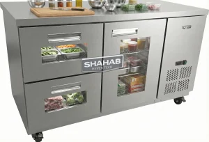 یخچال صنعتی میزکاری یک درب و دو کشو