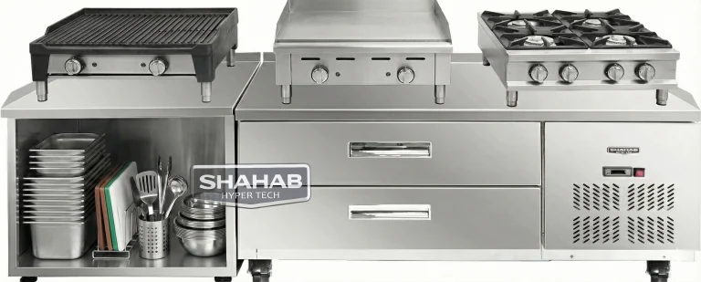 یخچال صنعتی پایه اجاق دو کشو