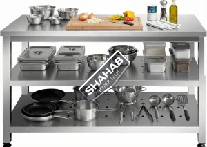 میز کار صنعتی با کفی و طبقه پانچ