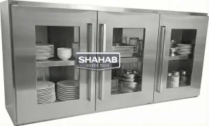 کابینت صنعتی دیواری درب شیشه ای