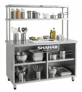 کابینت صنعتی زمینی بدون درب با اورشلف