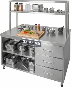 کابینت صنعتی زمینی کشودار با اورشلف
